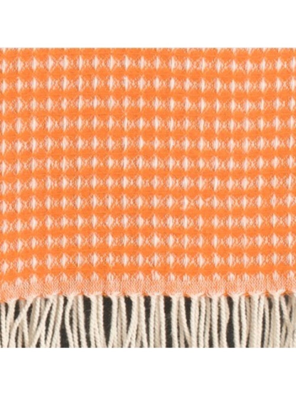 MADE IN ITALY Made In Italy Waffle Knit Fringe Throw - Picture 2 of 4